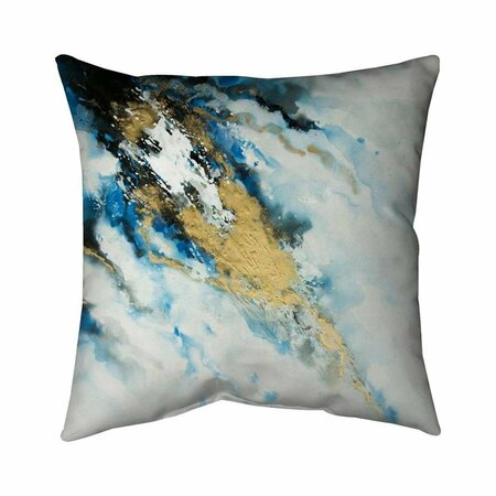 FONDO 26 x 26 in. Blue & Gold Marble-Double Sided Print Indoor Pillow FO2773668